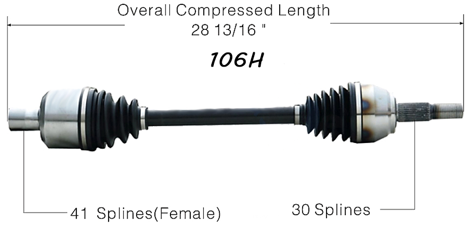 2006 – 2007 CHEVROLET CORVETTE ZO6 REAR PASSENGER SIDE CV AXLE