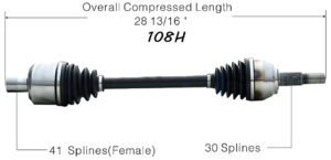2006 - 2007 CHEVROLET CORVETTE EXC. ZO6 A/T REAR DRIVER SIDE CV AXLE