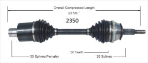 Left Axle w/ ABS