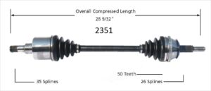 Right Axle w/ ABS