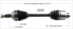 Right Axle w/o ABS