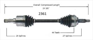 Left Axle w/ ABS