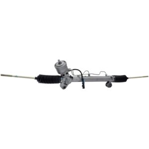 Hydrolic power steering rack and pinion unit for 1998 to 2000 Cadillac Seville.