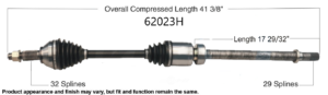 2013 to 2019 Nissan Pathfinder front passenger side CV drive axle.