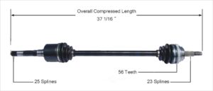 Right Axle w/ ABS