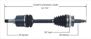 Left Axle w/ ABS