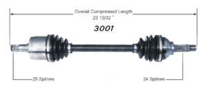 1981 - 1982 HONDA PRELUDE PASSENGER SIDE CV AXLE