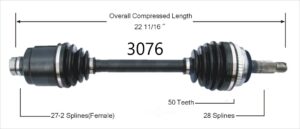 Left Axle w/o ABS
