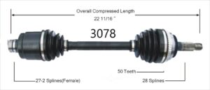 Left Axle w/ ABS