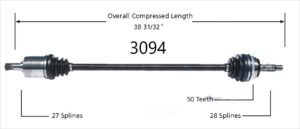 Left Axle w/ ABS
