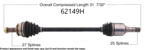 2014 to 2016 Subaru XV Crosstrek CV axle.