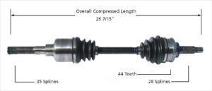 2001 - 2004 MAZDA TRIBUTE 3.0L 6 CYL. W/ ABS DRIVER SIDE CV AXLE