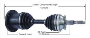 Left or Right Front Axle w/ ABS