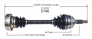 Left or Right Axle w/o ABS