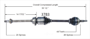 Right Axle w/o ABS