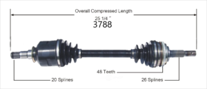 Left Axle w/ ABS