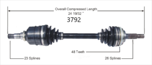 Left Axle w/ ABS