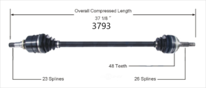 Right Axle w/ ABS