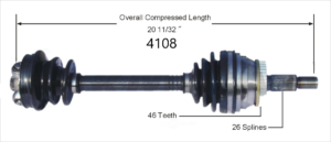 Left or Right Axle w/o ABS