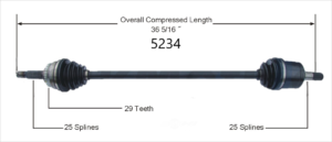 Right Axle w/o ABS