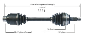 Left Axle w/ ABS