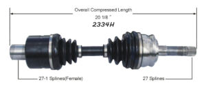 1998 - 2002 FORD RANGER 4X4 ALL W/ MANUAL HUB. ( SPLINED OUTER JOINT ) RIGHT