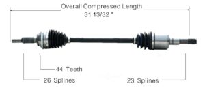 Left Rear Axle w/ ABS