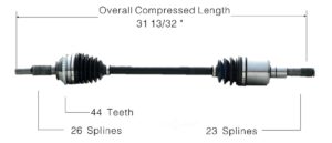 Left Rear Axle w/o ABS