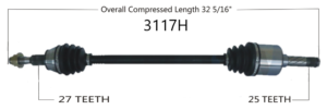 Right or Left Rear Axle