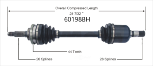 Left Axle w/ ABS