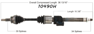 2018 - 2019 CHEVROLET EQUINOX FWD 2.0L FRONT PASSENGER SIDE CV AXLE