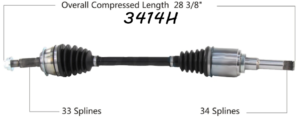 2016 - 2018 CHEVROLET VOLT FWD FRONT DRIVER SIDE CV AXLE